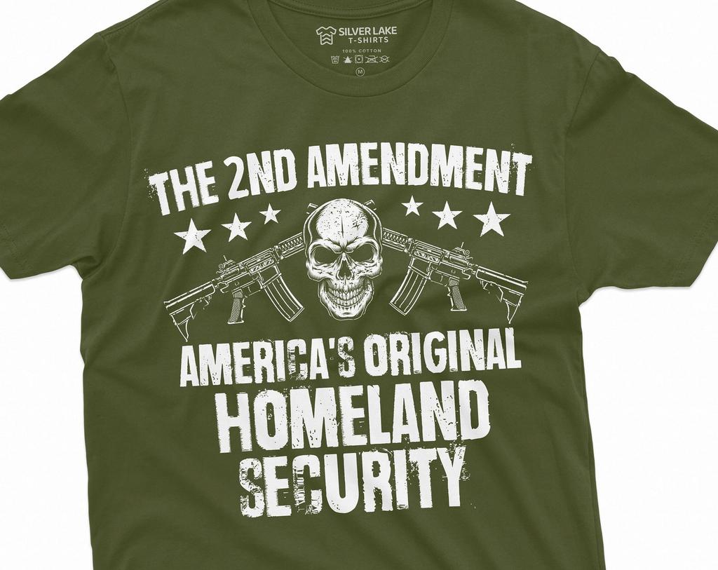Men's 2A constitution T-shirt 2nd amendment America's original homeland security Tee shirt pro gun Patriotic USA tee shirt