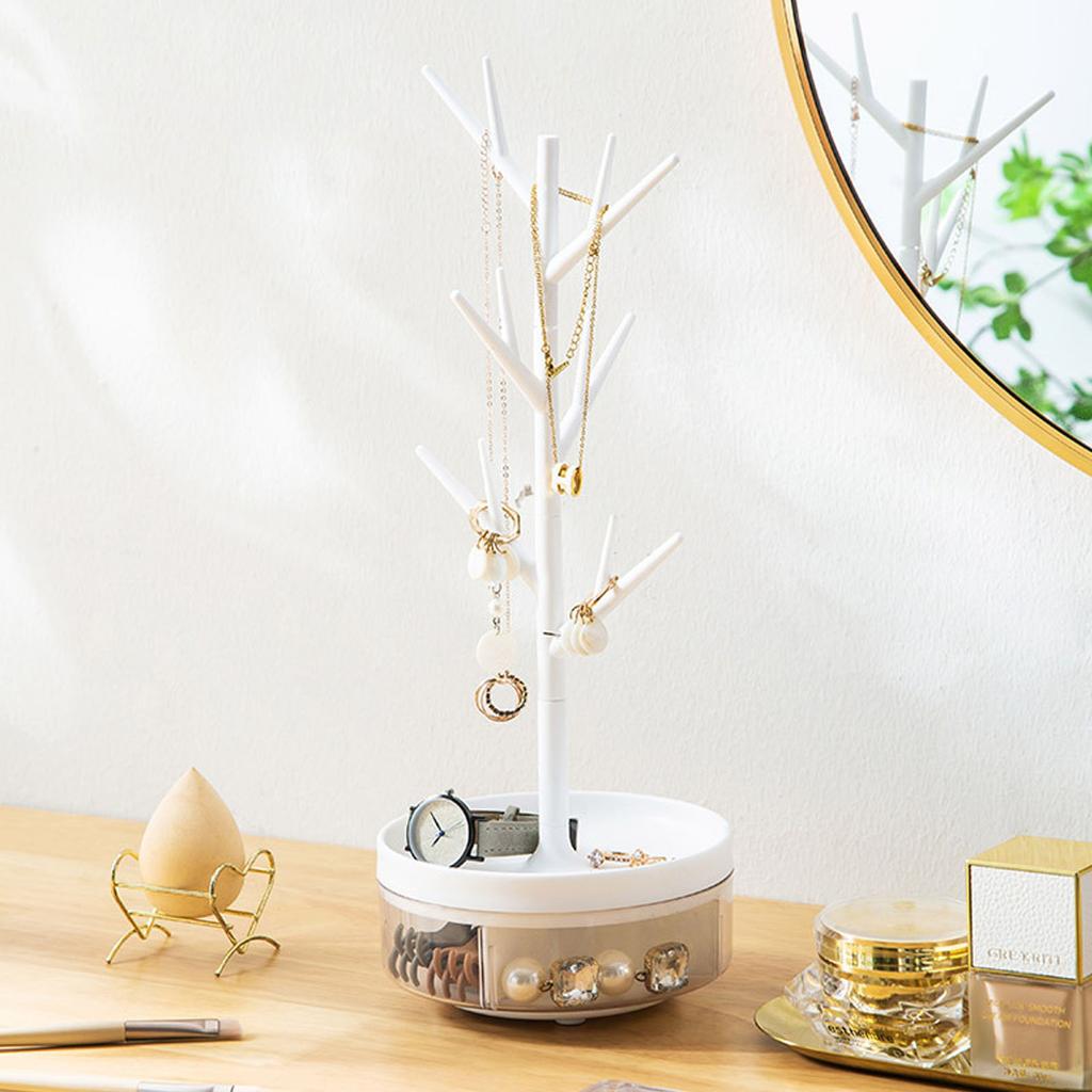 Jewelry Hanging Tree Stand Branch Shape Rotatable Detachable Student Jewelry Storage Display Stand Desktop