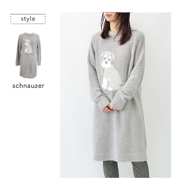 Fluffy Animal Print Loungewear Long Winter Cute and Nordic Schnauzer [Stream] Women's Dress, Sleeves, Pajamas, Stylish, Fluffy, Style, Gift, Print,