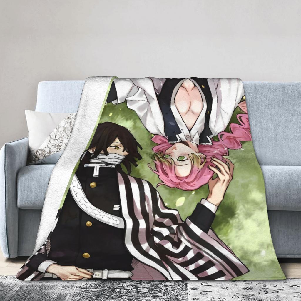 Kimetsu No Yaiba Zenitsu Anime Blanket  Flannel Vintage Warm Throw Blankets for Chair Covering Sofa Decoration