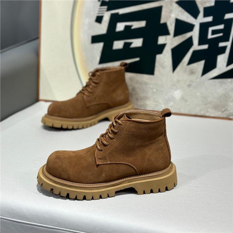 

Autumn high-top leather comfortable casual soft-soled lace-up Martin boots xs 38 верблюд