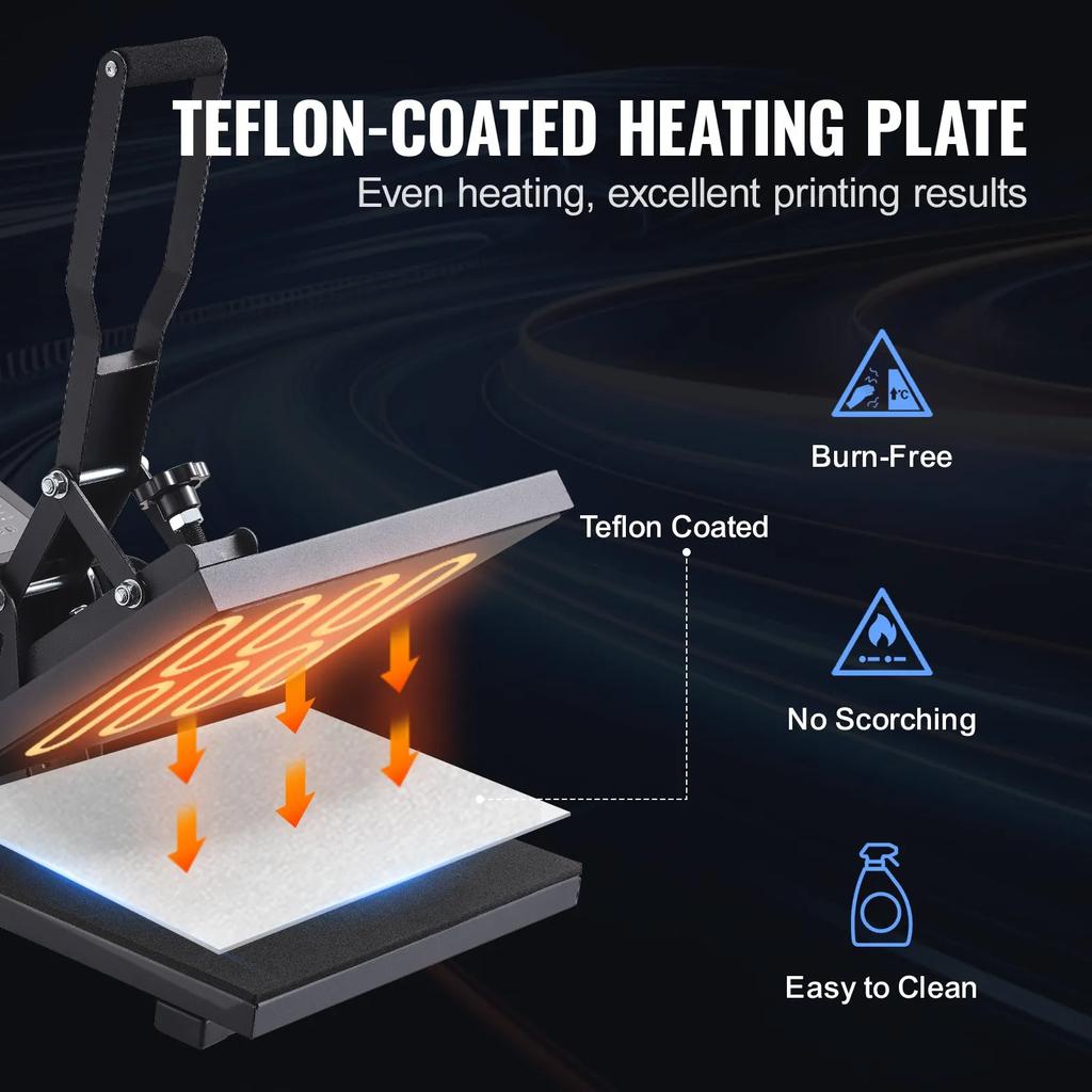 VEVOR Heat Press Machine 15 X 15 In/38.1 X 38.1 Cm Sublimation Printer Transfer for DIY T-shirt
