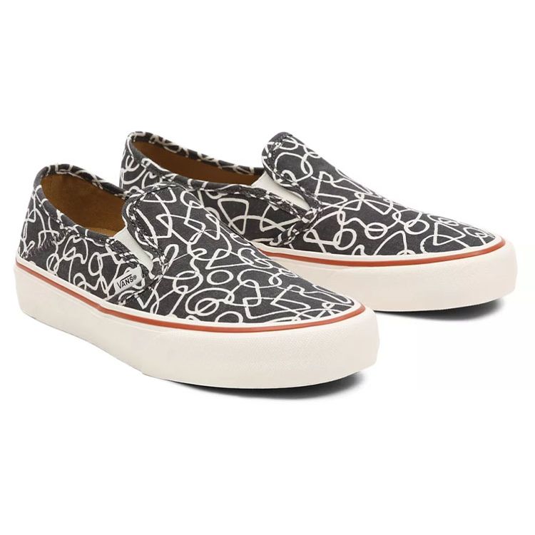 Vans Slip-On SF Textured Waves Unisex Sneakers Grey Multi-Color Asphalt VN0A5HYQB8Y