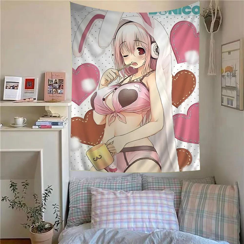 Super S-Sonico Manga Classic Anime Wall Tapestry Bohemian Wall Tapestries Mandala Home Decor for Living Room Bedroom Dorm