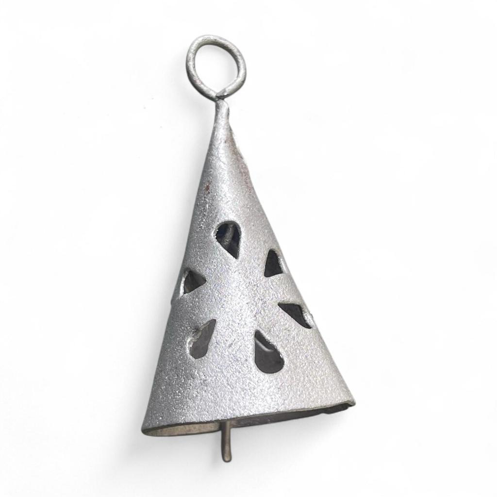 10 Silver Handmade Tin Jingle Bells for Rustic Christmas Crafts, Vintage Farmhouse Decor and Boho Witch Bells DIY Projects