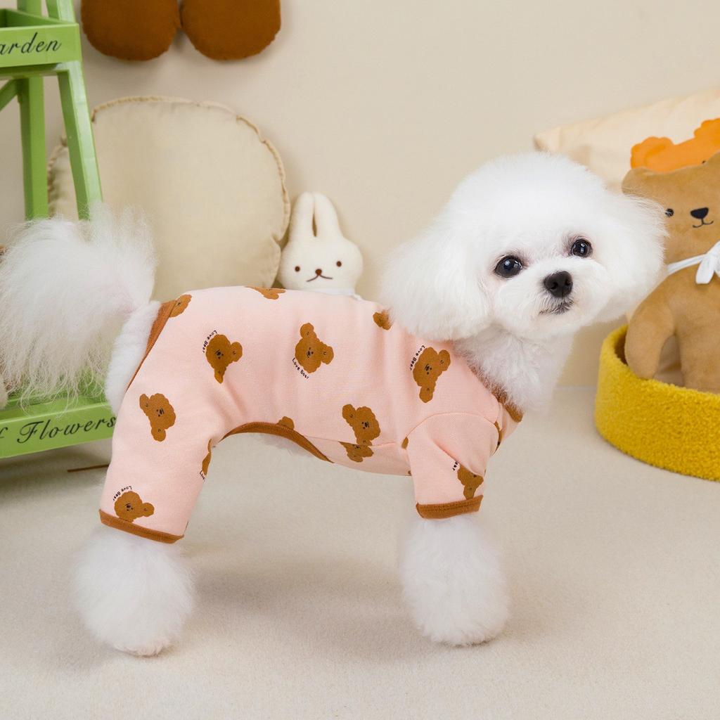 Cotton comfortable pet clothing puppy dog clothes four-legged pajamas spring and summer thin autumn and winter clothing