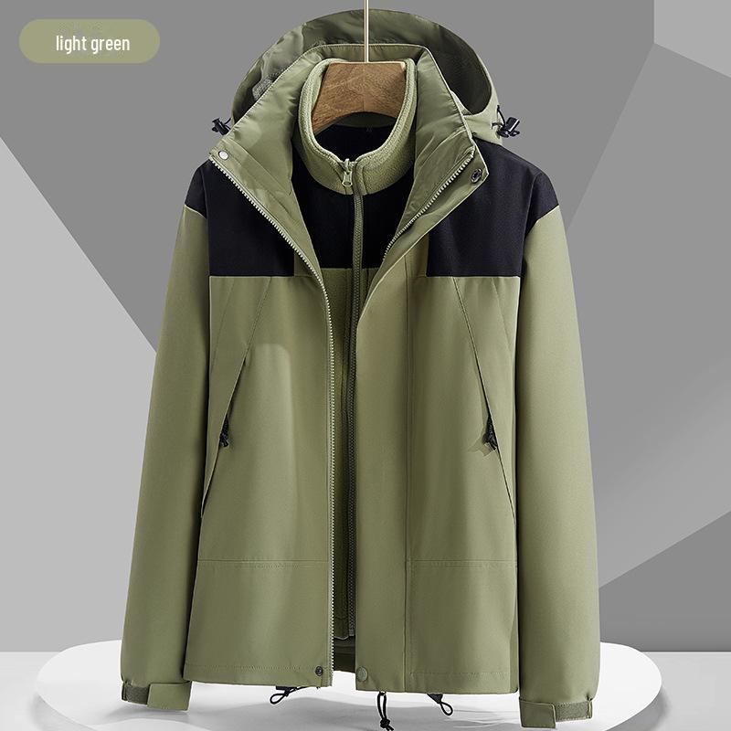 

Мужская и женская куртка 3 в 1 из съемного флиса для активного отдыха - настраиваемый логотип S