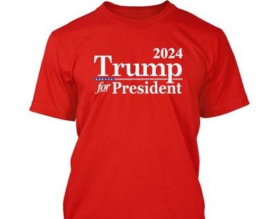 Trump For President 2024 - Men's T-Shirt and Kids Tshirt Graphic Novelty Tee - MAGA Make America Great Again Republican Conservative Vote Election