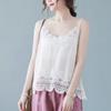 Women's Lace Trim Camisole Casual Linen Sleeveless V-Neck Tank Top