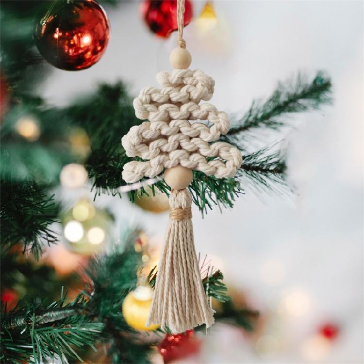 Crocheted Christmas Tree for Home Decor New Year Holiday Sign Knitting Gnome