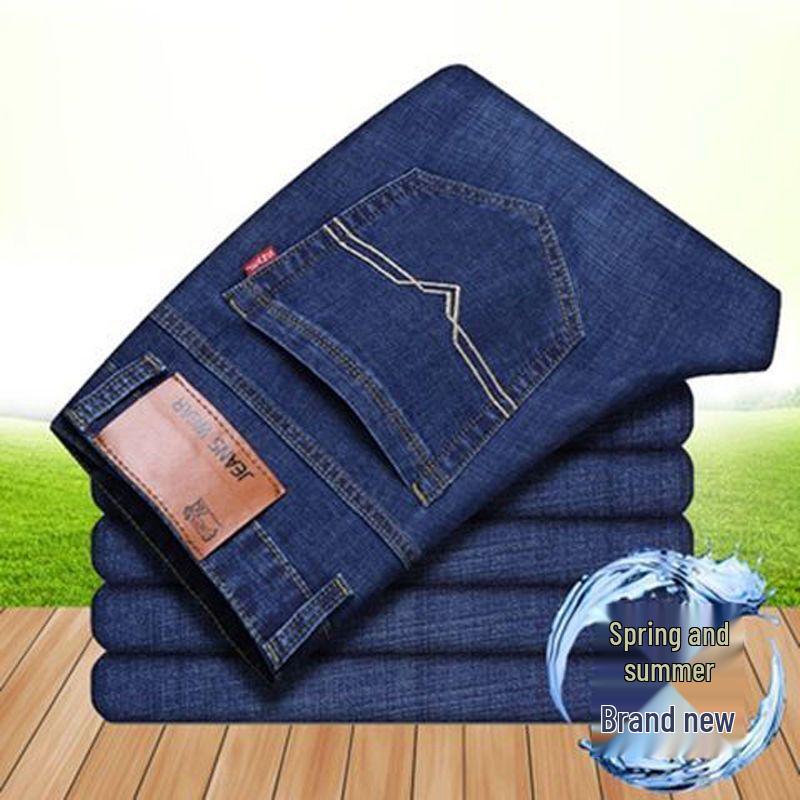 The BAY Heren Plus Size Stretch Jeans - Rechte Pijp, Losse Pasvorm, Casual Zakelijk Kleding, Herfst/Winter Size 34 (Waist 2.7 ft)