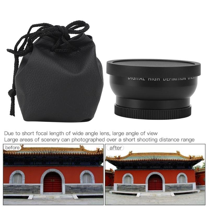 JSR‑1155 Pokročilý 49MM 0,45X Širokoúhlý Makro Objektiv Vhodný Pro Všechny Fotoaparáty s Průměrem Objektivu 49MM