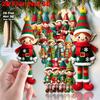 2D Flat 16pcs Set Recycled Wood Elf Figurines-Elf Ornaments with Expressive Faces & Poses,New Year,Thanksgiving Tree Decorations