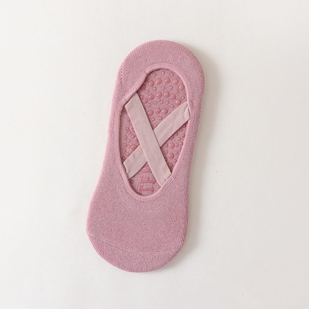 

1Pair Breathable Ballet Pilates Socks Backless Dance Sports Socks Soft Yoga Socks Women розовый