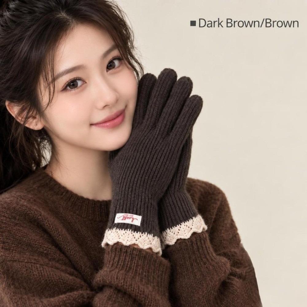 Warm Winter Open Tip Touch Screen Gloves One Size Long Knitted Gloves  For Students