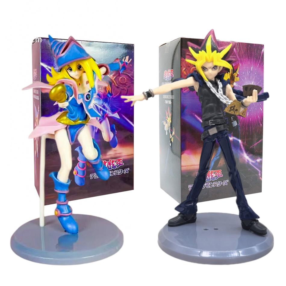 21CM Duel Monsters Game Character Yugi Muto Dark Magician Girl Mana Two-dimensional Girl Kawaii Magician Doll PVC Toy Gift
