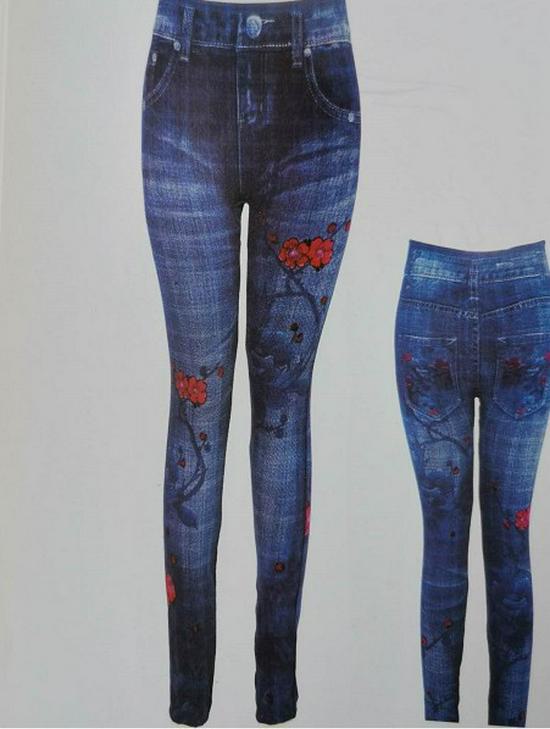 

Осінньо-зимові товсті махрові легінси з імітацією деніму