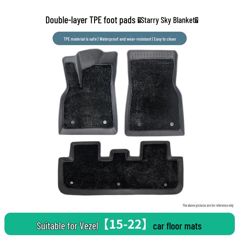 TPE Floor Mats for Honda Fit (2015-2022): Three-Piece Set, Durable, Dirt-Resistant, Easy-Clean.