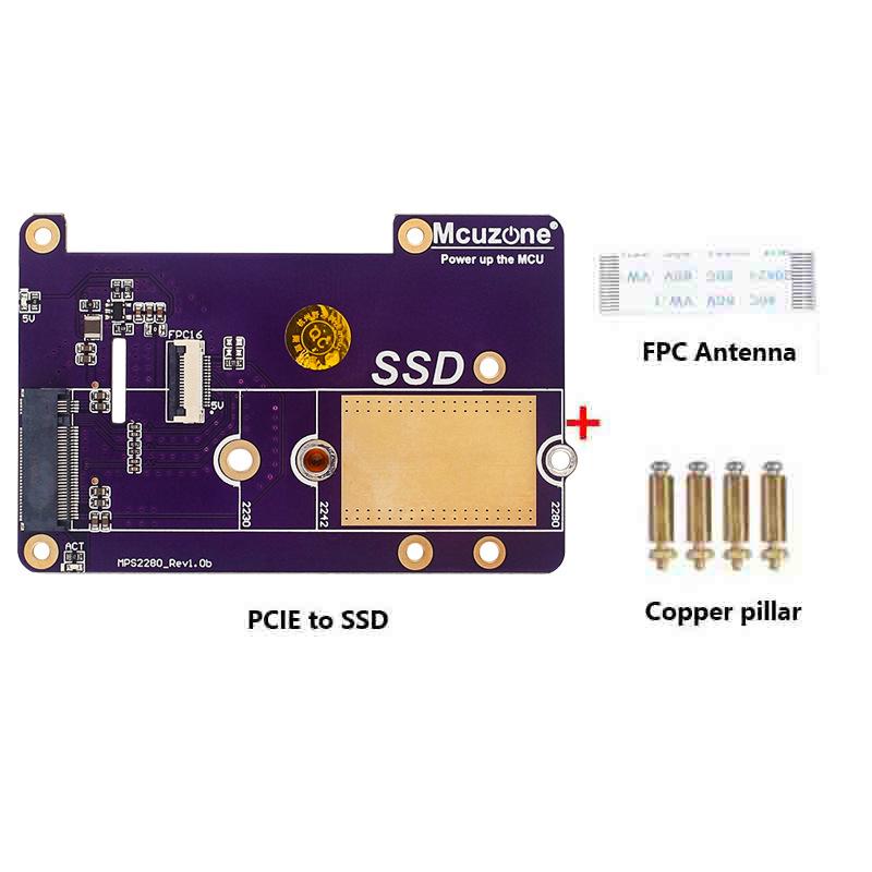 Raspberry Pi 5 PCIe to M.2 NVMe SSD Expansion Board Adapter