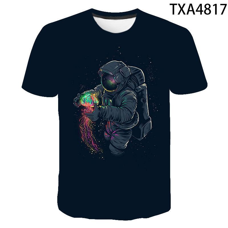 2020 Casual 3D T Shirt Men Women Children Space Astronaut Planet Explore Digital Print Cosmonaut T-shirt Cool Boy Girl Tops Tees
