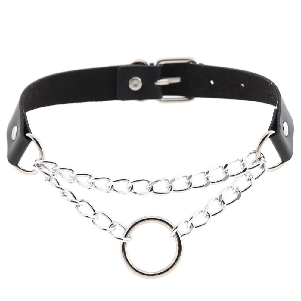 Punk choker collar for women necklace Goth Silver color chain leather choker  collar women chocker girls emo Gothic jewelry