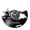 Om Yoga Studio Wall Clock Gymnastics Vinyl Record Wall Clock Zen Meditation Modern Design Decorative Clock Yogi Gift For Girl