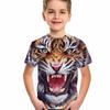 3D Pattern Animal Print Children's T-shirt Short Sleeved Summer Sports Fashion Street Casual Top