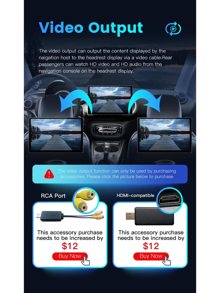 13-Inch Android Car Navigator with Wireless CarPlay Compatibility