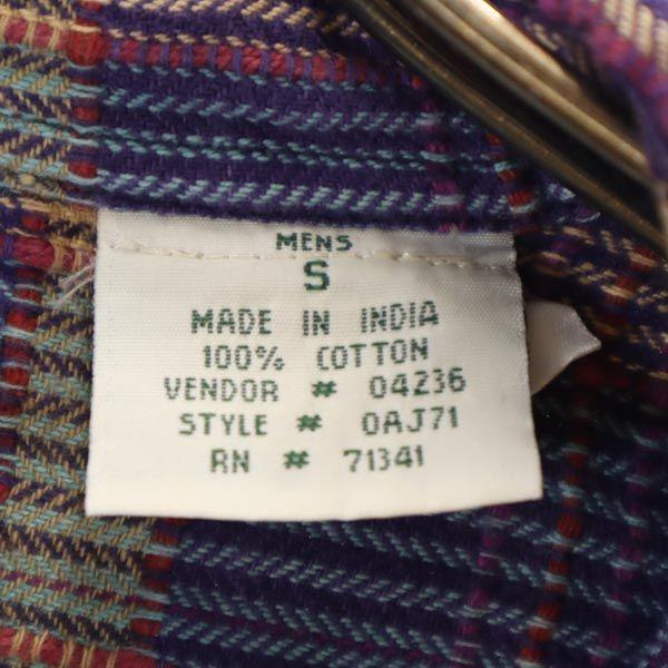 L.L.BEAN 80s Vintage Check Pattern Long Sleeve Check Shirt S Men's Used