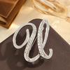 2Pcs  Full  Encrusted Gold And Silver Alphabet Letter Brooches Pins Minimalist Clothing Jewelry Accessory