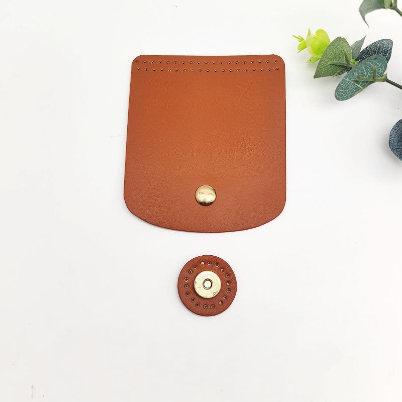 Bag Flap Cover Easy To Install PU Leather DIY Crochet Bag Accessories for Women Handmade Bag Replacement Parts