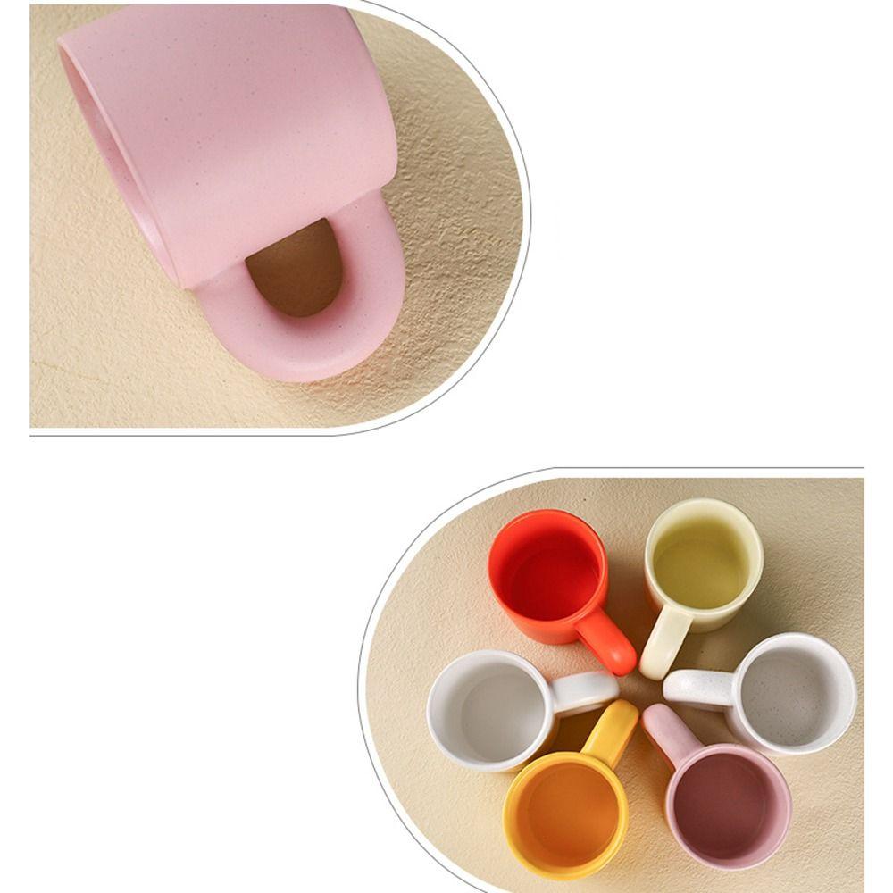 Ceramic Novelty Cups Fat Round Handgrip Milk Container Durable Cute Fat Handle Cup  Juice