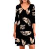 Women's  Casual Loose Comfortable Print V-Neck 3/4 Sleeve Dress