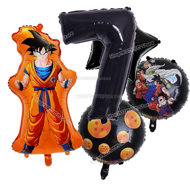 Anime Son Goku Kinderverjaardag Decoratie Dragon Ball Nummer Ballonnen Set Jongen Meisje Feestartikel Cartoon Babyborrel Verjaardagsdecor