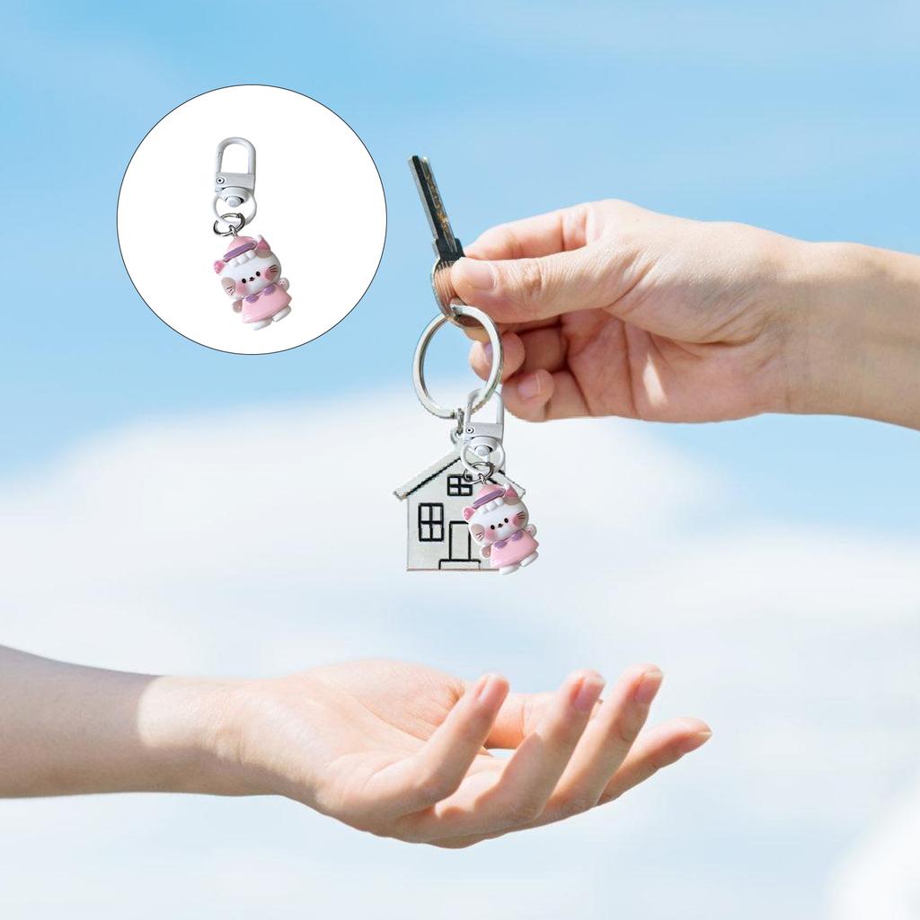 Cute Cartoon An imal Keychain Resin Charm Creative Friendship Keyring Perfect Gift For Friend And Couples