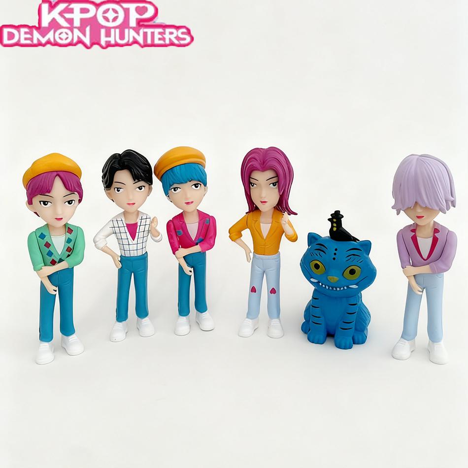 Anime Kpop Demon Hunters Witch Hunter Boy Group High Appearance Doll Saja Boys Decorative Pvc Doll Holiday Gifts Boxed