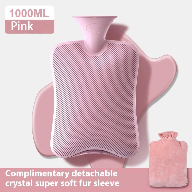 1pc Water Bottle, 1000ml Water-Filled Water Bottle, Hand and Foot Warmer for Girls,Cute Plush Cloth Cover