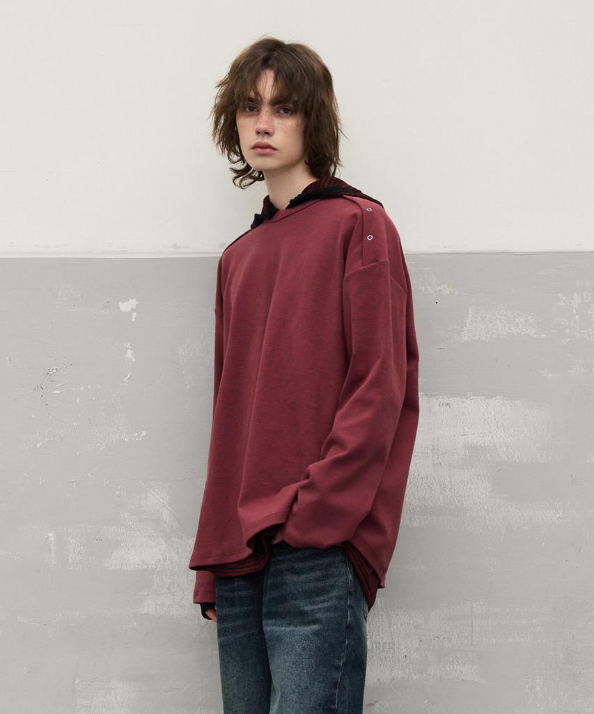 WAAR M1063 Striped T-Shirt_Red