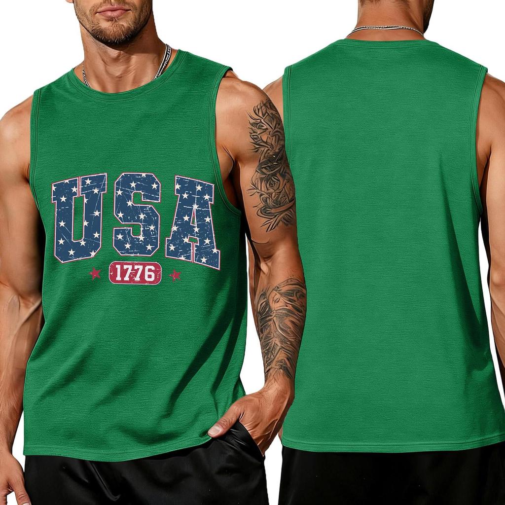 Men's Sleeveless Tank Top Casual Loose Fit Summer Daily Wear Lightweight Breathable Fabric Printed Design