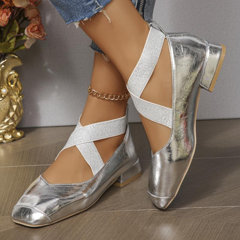 Women Flats Mary Jane Fashion Shallow Slip On Shoes Ladies Mary Jane Casual Single Shoes Soft Flat Square Heel Dress Ballerinas