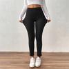 Winter Leggings High-Waisted Straight Leg Pants with Velvet Lining Solid Color Body Shaping Women Leggings