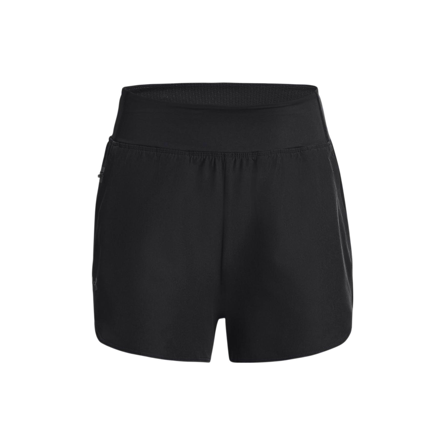 

Under Armour Solid Wide Waistband Fitness Shorts Women Black 1377555-001 XS