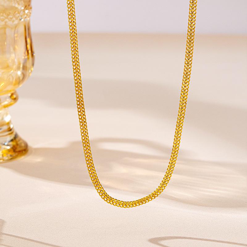 

Вьетнамское золотое песочное ожерелье - Роскошный плетеный чокер с долговечным сохранением цвета