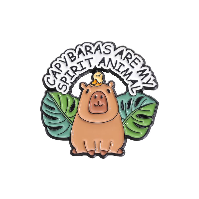 Capybara Nilpferd Emaille Anstecknadeln Individuell Niedlich Lustig Nilpferd Broschen Anstecknadeln Cartoon Tier Schmuck Geschenk für Kinder Freunde