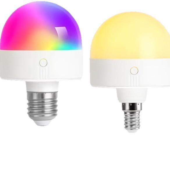 Battery-Powered Rechargeable RGB Light Bulb with Remote, E26 Base, for Non-Hardwired Wall Lamps & Chandeliers