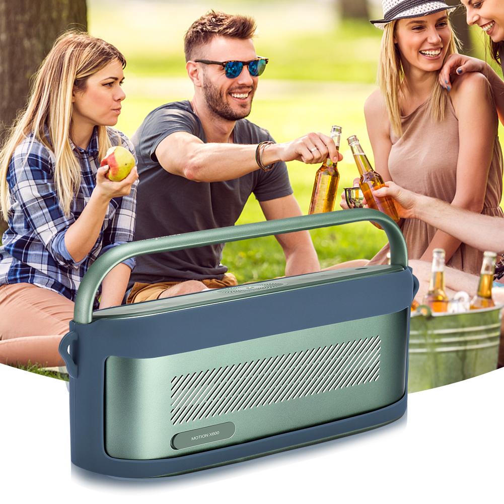 Silicone Cover Skin Shockproof Speaker Protector Cover Anti-drop with Shoulder Strap Compatible with Anker Soundcore Motion X600
