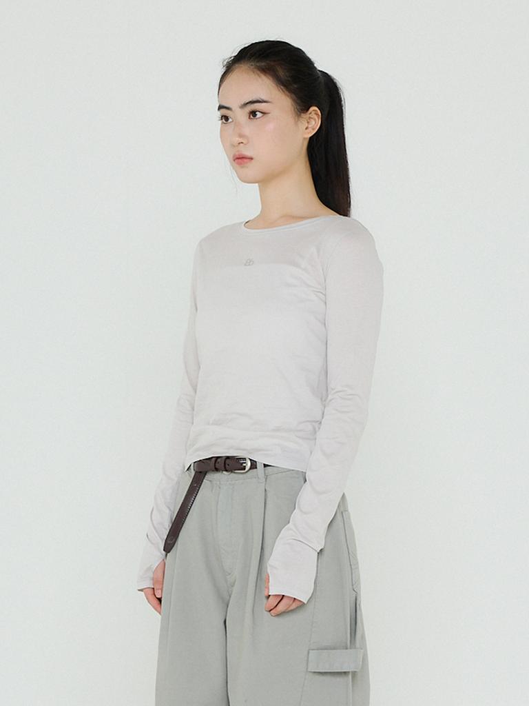 Bb' BENETTON Silket Long Sleeve T-Shirt (Light Grey)