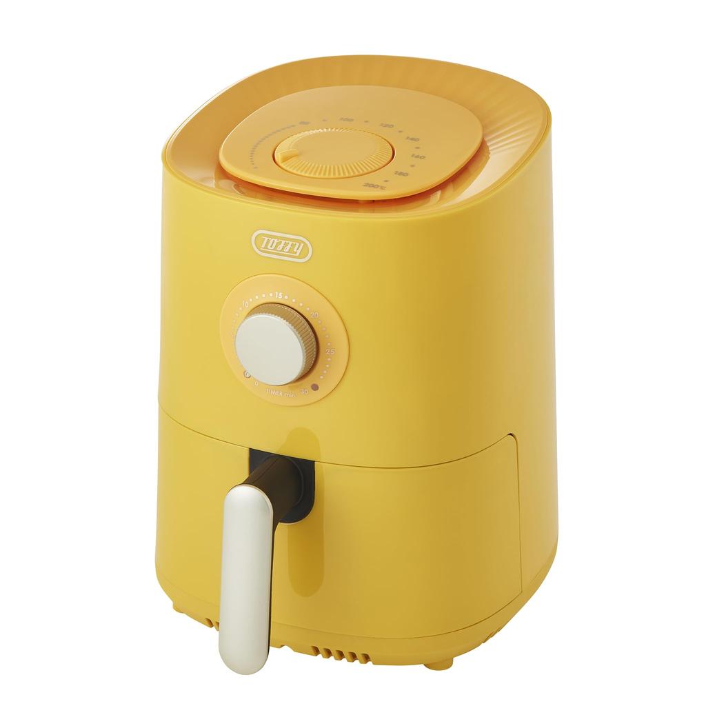 Toffy Air Fryer Mini (1.2L) K-HAF1, Healthy, Oil-Free Frying, Compact, Fully Washable (Canary Yellow)