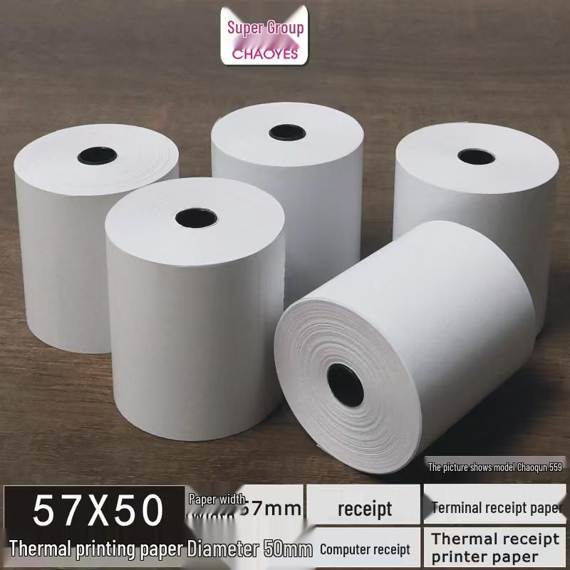 57x40 Thermal Receipt Paper Roll for Cash Registers - Suitable for Supermarkets & Shopping Malls