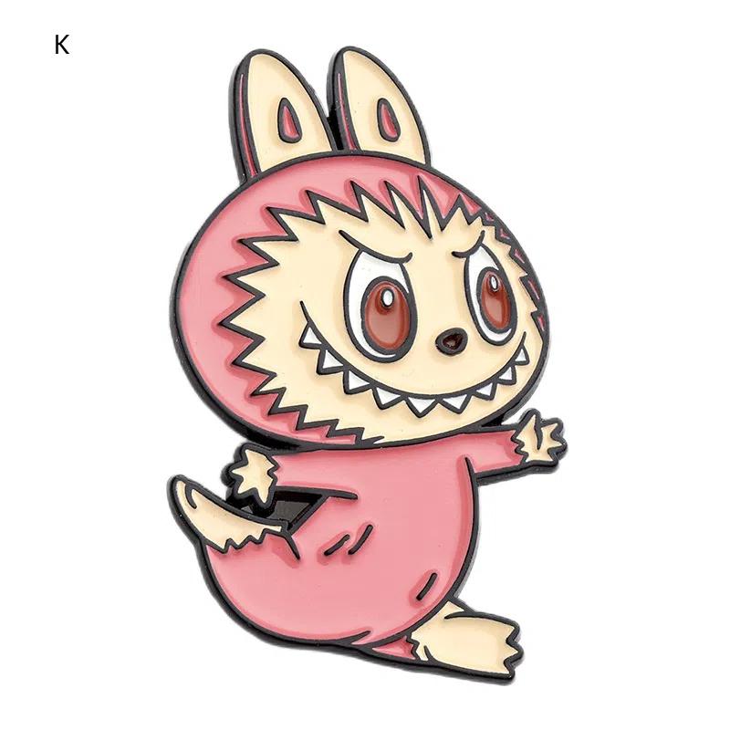 Anime Cute Enamel Labubu Brooch Cartoon Metal Studen Badge Pins Jewelry Brooches Men Women Backpack Jewelry Accessories